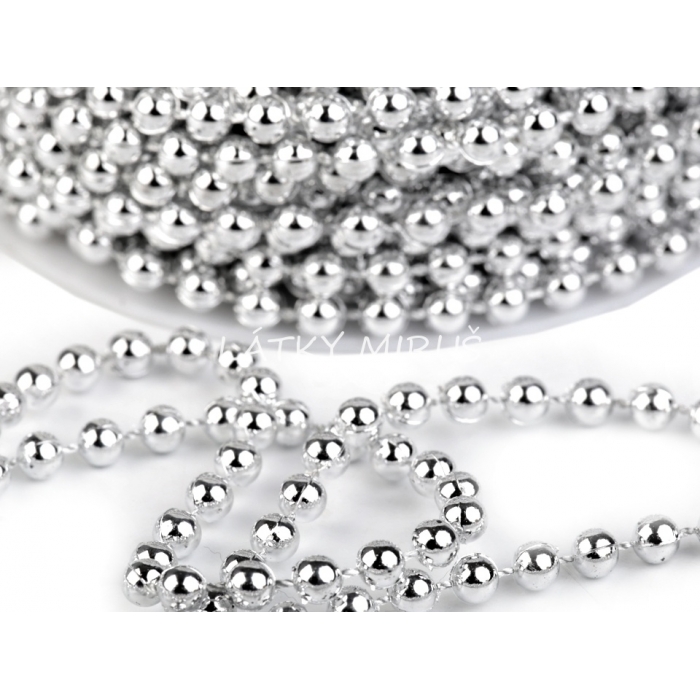 Vánoční perly  - stříbrné