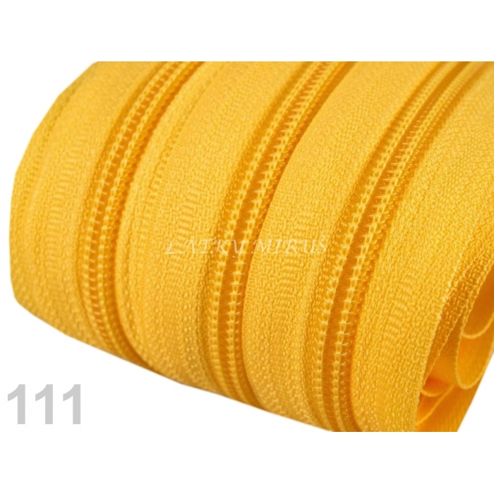 Zip spirálový 5mm - žlutý