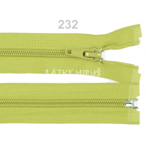 Spirálový zip šíře 5 mm délka 30 cm bundový zelený