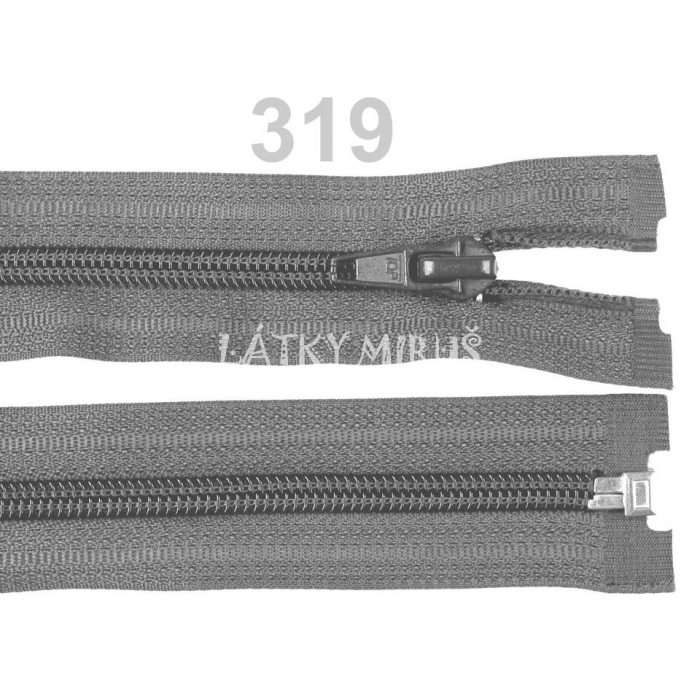 Spirálový zip šíře 5 mm délka 35 cm bundový šedý