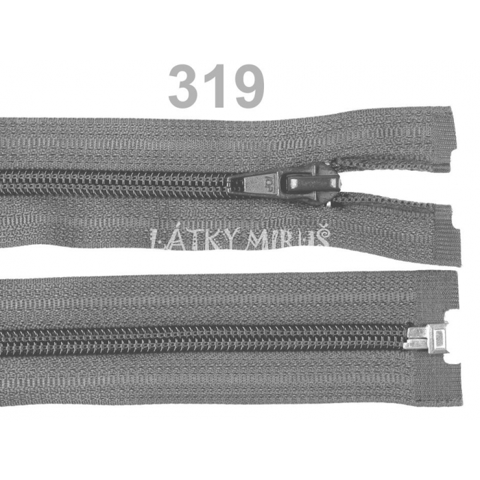 Spirálový zip šíře 5 mm délka 40 cm bundový šedý