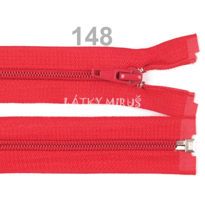 Spirálový zip šíře 5 mm délka 65 cm bundový červený