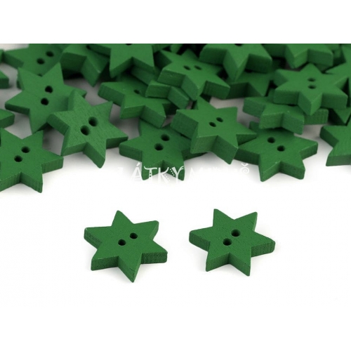 Knoflík 12 hvězda zelená