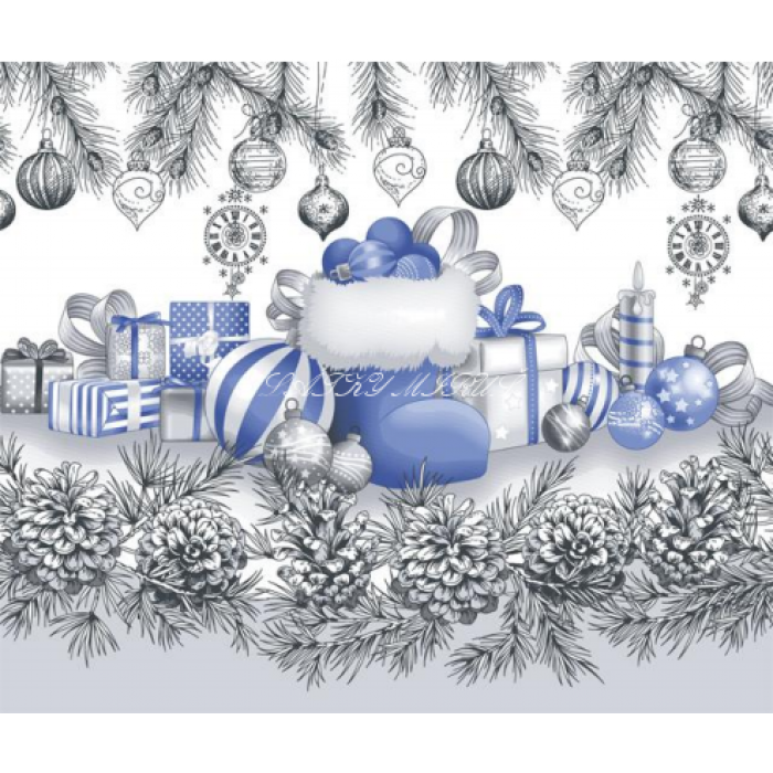 Vafle - utěrkovina (63x50) modré vánoce