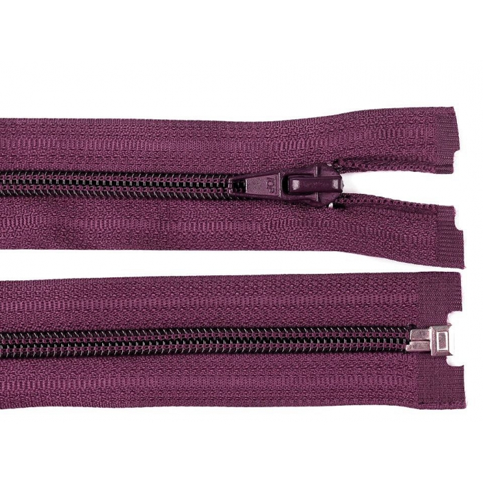 Spirálový zip šíře 5 mm délka 60 cm bundový fialový