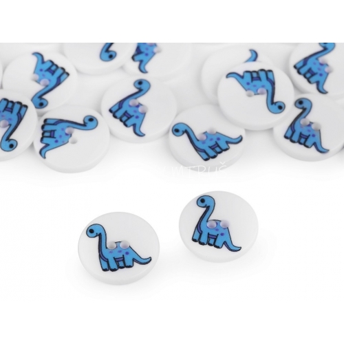 Knoflík 29 dino modrý