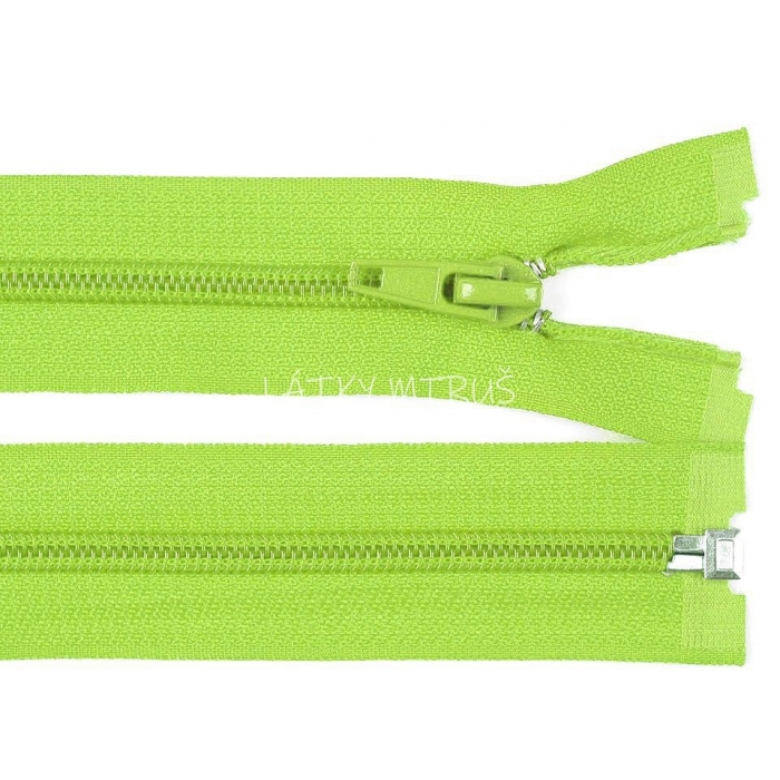 Spirálový zip šíře 5 mm délka 70 cm bundový zelený