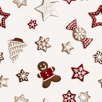 Vánoční dekorační tkanina - perníček