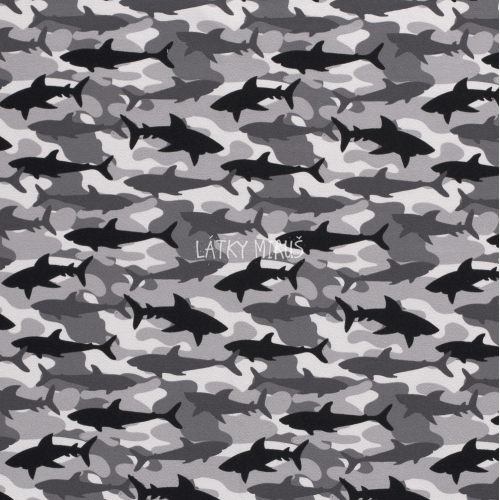 č.3889 teplákovina - žraloci