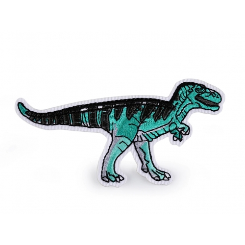 Nažehlovačka dinosaurus modrý
