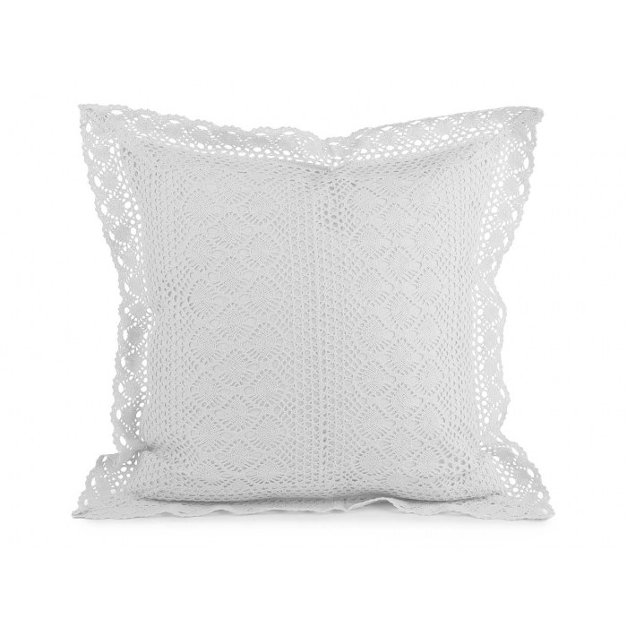 Povlak 45x45 háčkovaný bílý 1