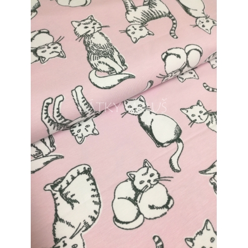 č.4191 jersey - kočky na růžové