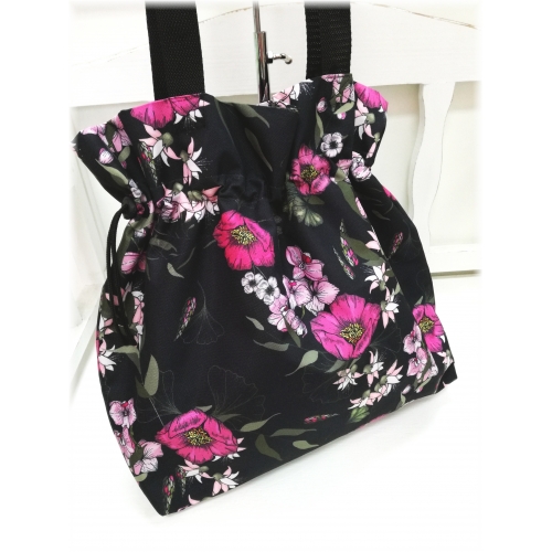 Lehká kabelka - růžové květy