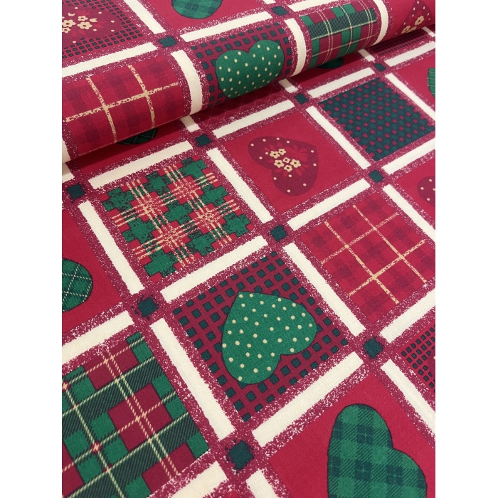 Vánoční patchwork červený