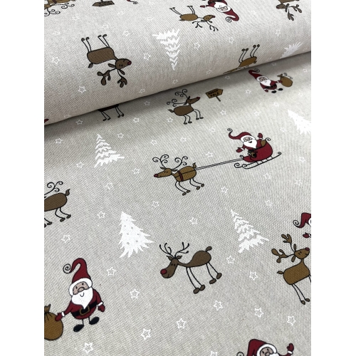 Vánoční látka - sobíci a santa