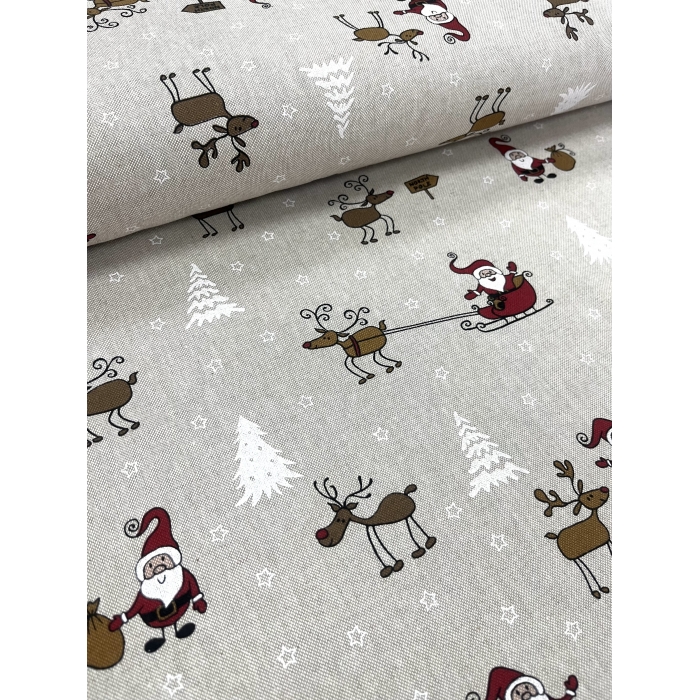 Vánoční látka - sobíci a santa