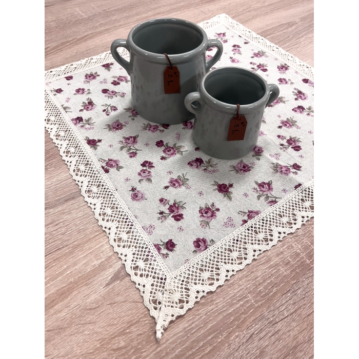Ubrus růžičky v krajce 43x43