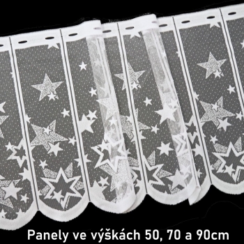 Vitrážová záclona hvězdy v panelu 50cm