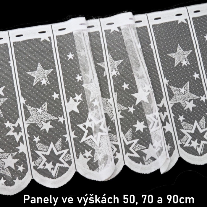 Vitrážová záclona hvězdy v panelu 90cm
