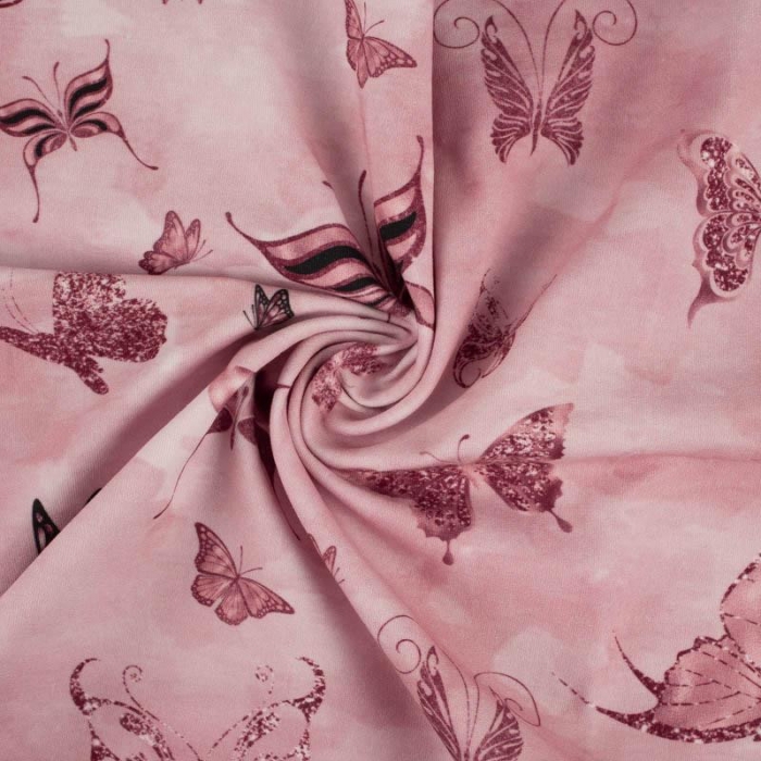 Kočárkovina - motýli na růžové