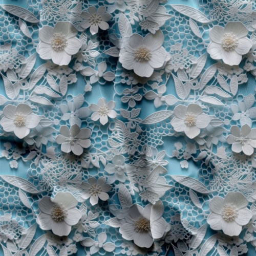 Kočárkovina - krajkové květy modré